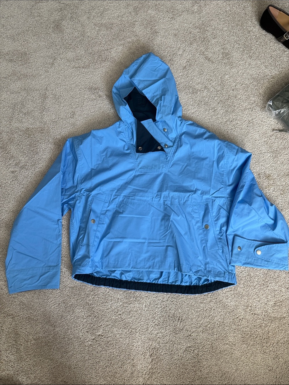 Kids Light Blue Hooded Windbreaker Jacket